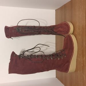 Free People Women's Lace-Up Suede Boots